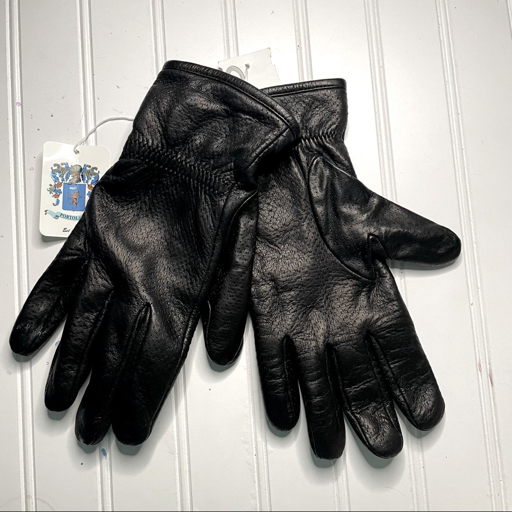 Leather Portolano wool lined gloves M